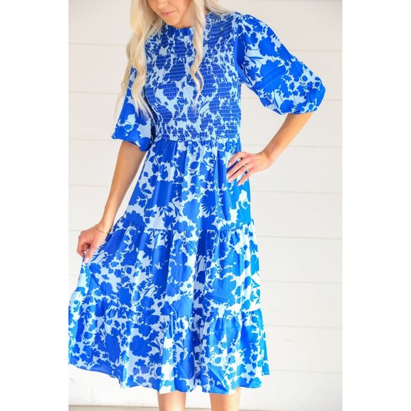 Madison Floral Smocked Midi Dress - Picture 3 of 3